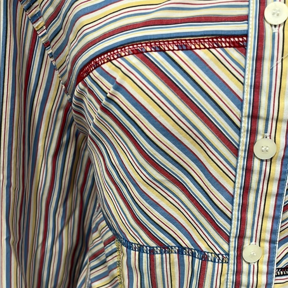 Napa Valley Vtg Patchwork Striped Button Down Shi… - image 2